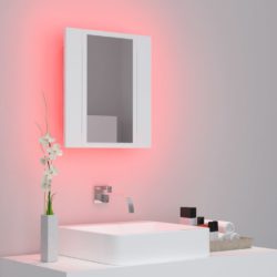 LED-speilskap til baderom hvit 40x12x45 cm akryl