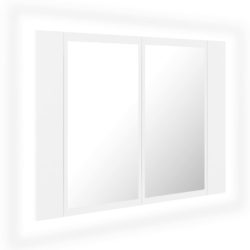LED-speilskap hvit 60x12x45 cm akryl