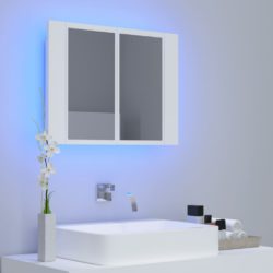 LED-speilskap hvit 60x12x45 cm akryl