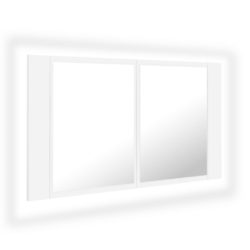 LED-speilskap hvit 80x12x45 cm akryl