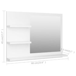 Baderomsspeil hvit 60×10,5×45 cm sponplate