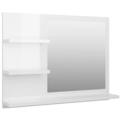 Baderomsspeil høyglans hvit 60×10,5×45 cm sponplate