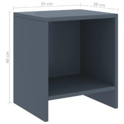 Nattbord 2 stk lysegrå 35x30x40 cm heltre furu