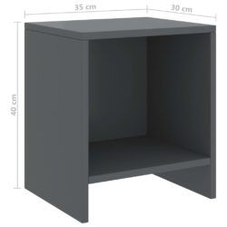 Nattbord 2 stk mørkegrå 35x30x40 cm heltre furu