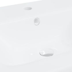 Innebygd vask med kran 42x39x18 cm keramikk hvit