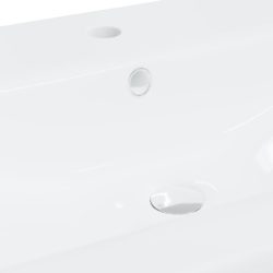 Innebygd vask med kran 61x39x18 cm kreamikk hvit