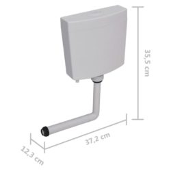Toalettvanntank med bunnvann 3/6 L grå