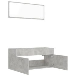 Baderomsmøbler 2 stk betonggrå sponplate