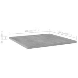 Hylleplater 8 stk betonggrå 40x40x1,5 cm sponplate