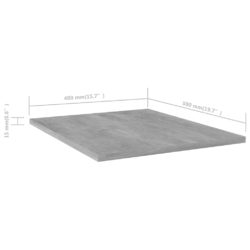Hylleplater 4 stk betonggrå 40x50x1,5 cm sponplate