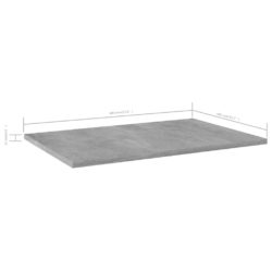 Hylleplater 4 stk betonggrå 60x40x1,5 cm sponplate