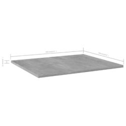 Hylleplater 4 stk betonggrå 60x50x1,5 cm sponplate