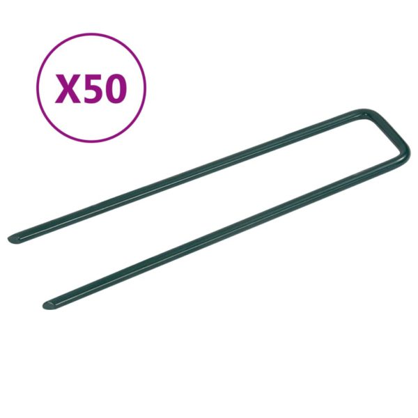 vidaXL Spikre for kunstgress 50 stk U-formet jern