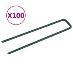 vidaXL Spikre for kunstgress 100 stk U-formet jern