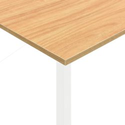 PC-bord hvit og lys eik 105x55x72 cm MDF og metall