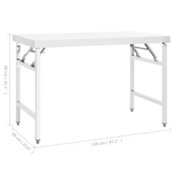 Sammenleggbart arbeidsbord kjøkken 120x60x80 cm rustfritt stål