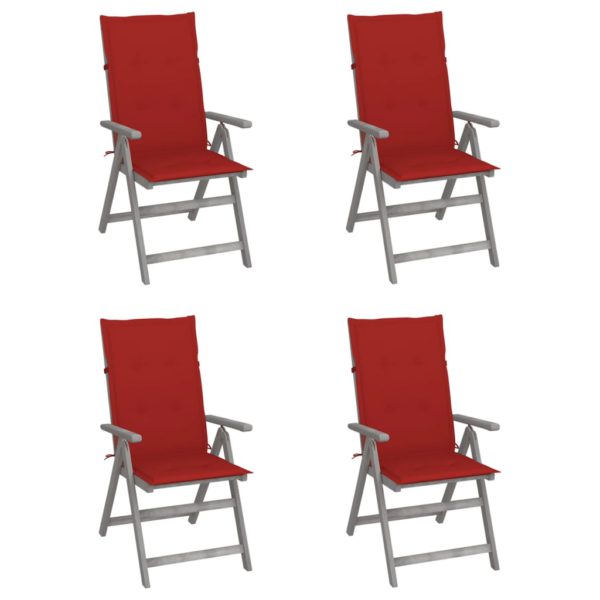 vidaXL Hagelenestoler 4 stk med puter heltre akasie
