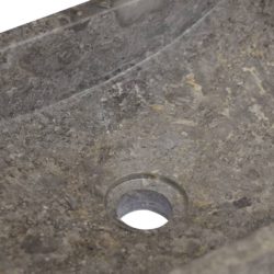 vidaXL Vask 45x30x12 cm marmor høyglans grå