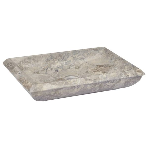 vidaXL Vask 50x35x10 cm marmor grå