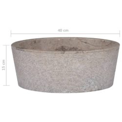 Vask Ø40×15 cm marmor grå
