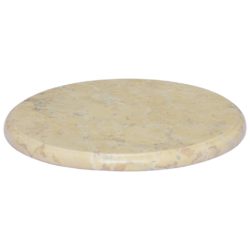 Bordplate kremhvit Ø40×2,5 cm marmor