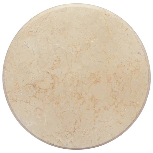 vidaXL Bordplate kremhvit Ø50×2,5 cm marmor