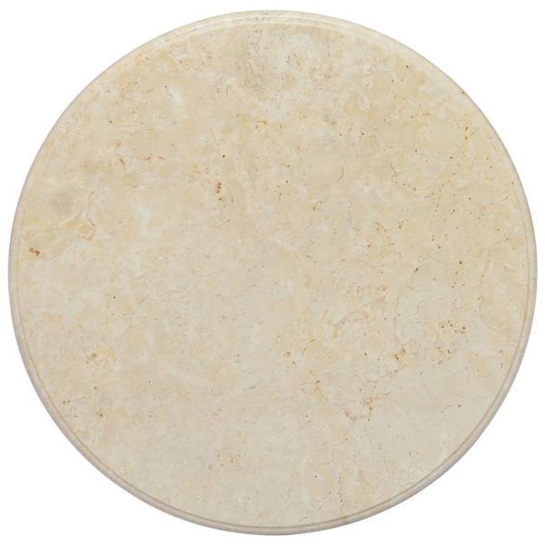 Bordplate kremhvit Ø60×2,5 cm marmor