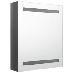 LED-speilskap til bad blank grå 50x14x60 cm