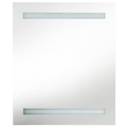LED-speilskap til bad blank grå 50x14x60 cm