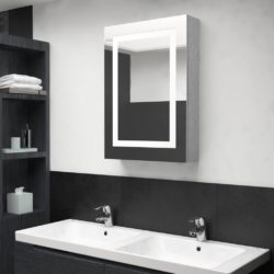 LED-speilskap til bad betonggrå 50x13x70 cm