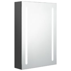 LED-speilskap til bad grå 50x13x70 cm