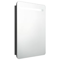 LED-speilskap til bad blank svart 60x11x80 cm