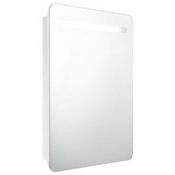 LED-speilskap til bad blank hvit 60x11x80 cm