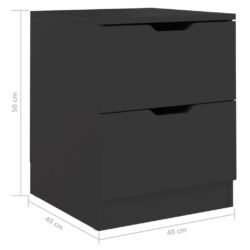 Nattbord 2 stk svart 40x40x50 cm sponplate