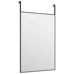 Dørspeil svart 40×60 cm glass og aluminium