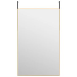 Dørspeil gull 50×80 cm glass og aluminium