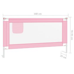 vidaXL Sengehest småbarn rosa 160×25 cm stoff