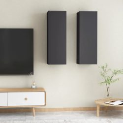 TV-benker 2 stk grå 30,5x30x90 cm sponplate