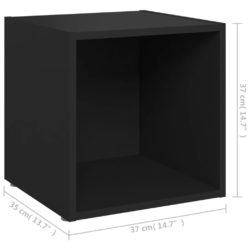 TV-benk svart 37x35x37 cm sponplate