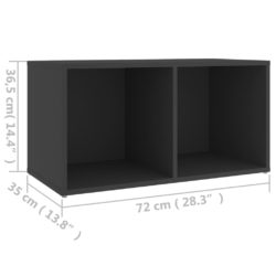 TV-benk grå 72x35x36,5 cm sponplate