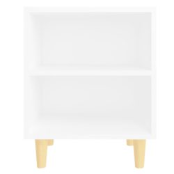 Nattbord med ben i heltre 2 stk hvit 40x30x50 cm