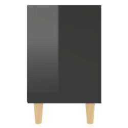 Nattbord med ben i heltre høyglans svart 40x30x50 cm