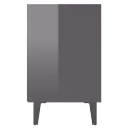 Nattbord med metallben høyglans grå 40x30x50 cm