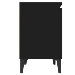 Nattbord med metallben 2 stk svart 40x30x50 cm