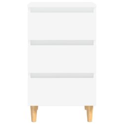 Nattbord med ben i heltre hvit 40x35x69 cm