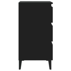 Nattbord med metallben 2 stk svart 40x35x69 cm