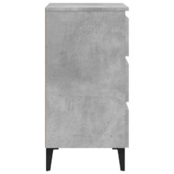 Nattbord med metallben 2 stk betonggrå 40x35x69 cm