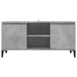 TV-benk med metallben betonggrå 103,5x35x50 cm