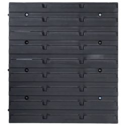 vidaXL Oppbevaringsbokssett i 48 deler med veggpaneler blå og svart