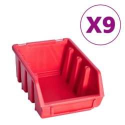 vidaXL Oppbevaringsbokssett i 103 deler med veggpaneler rød og svart
